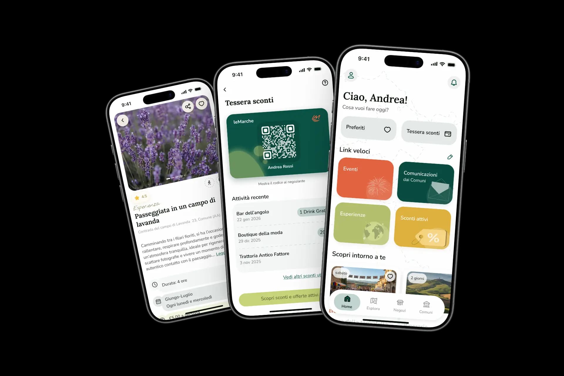 Interfaccia e mockup del progetto LeMarche